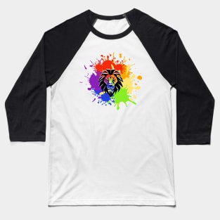 Lion Paint Splash Baseball T-Shirt